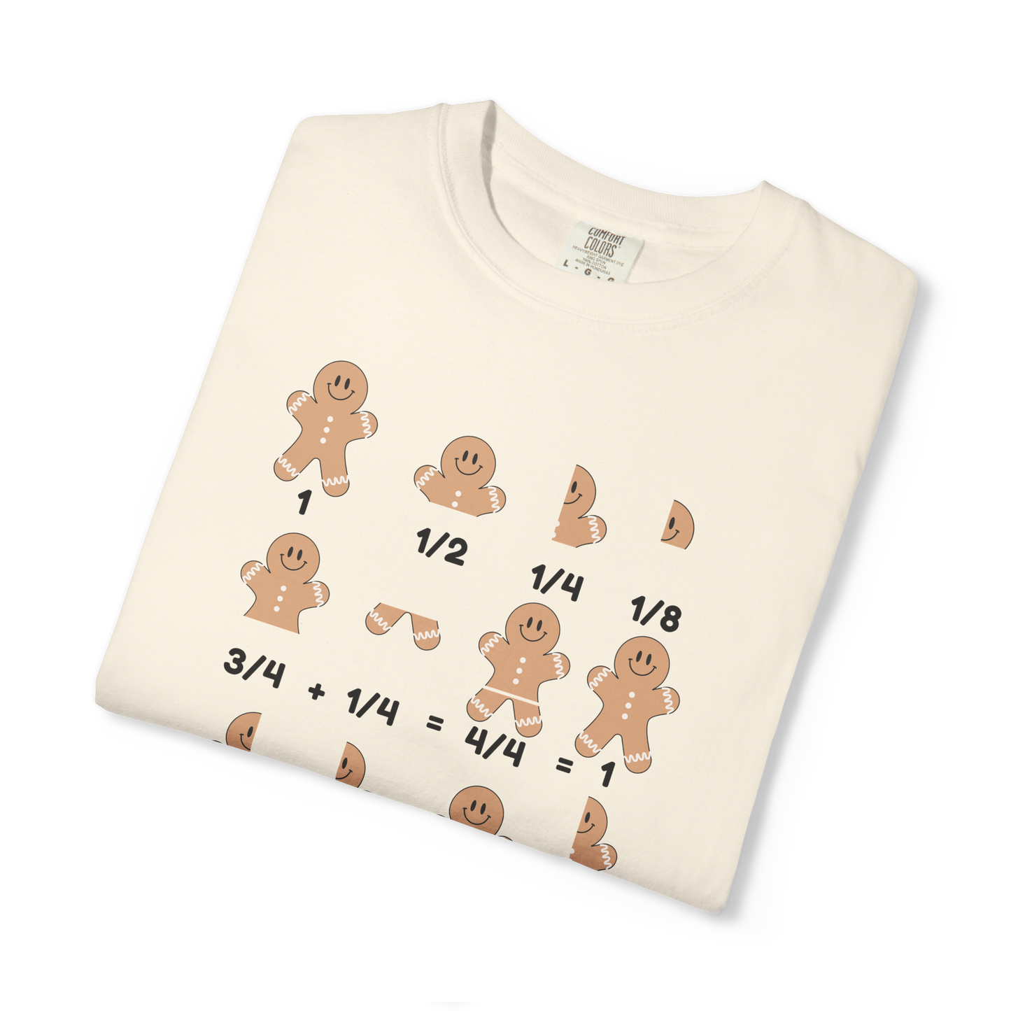 gingerbread math fraction shirt in cream