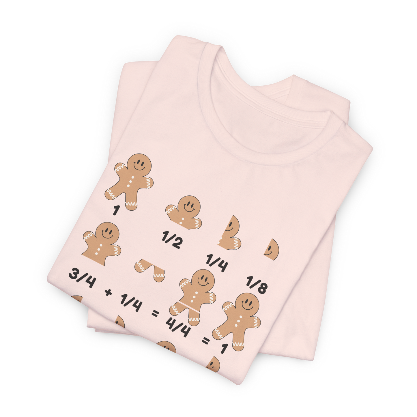 gingerbread math fraction shirt in pink