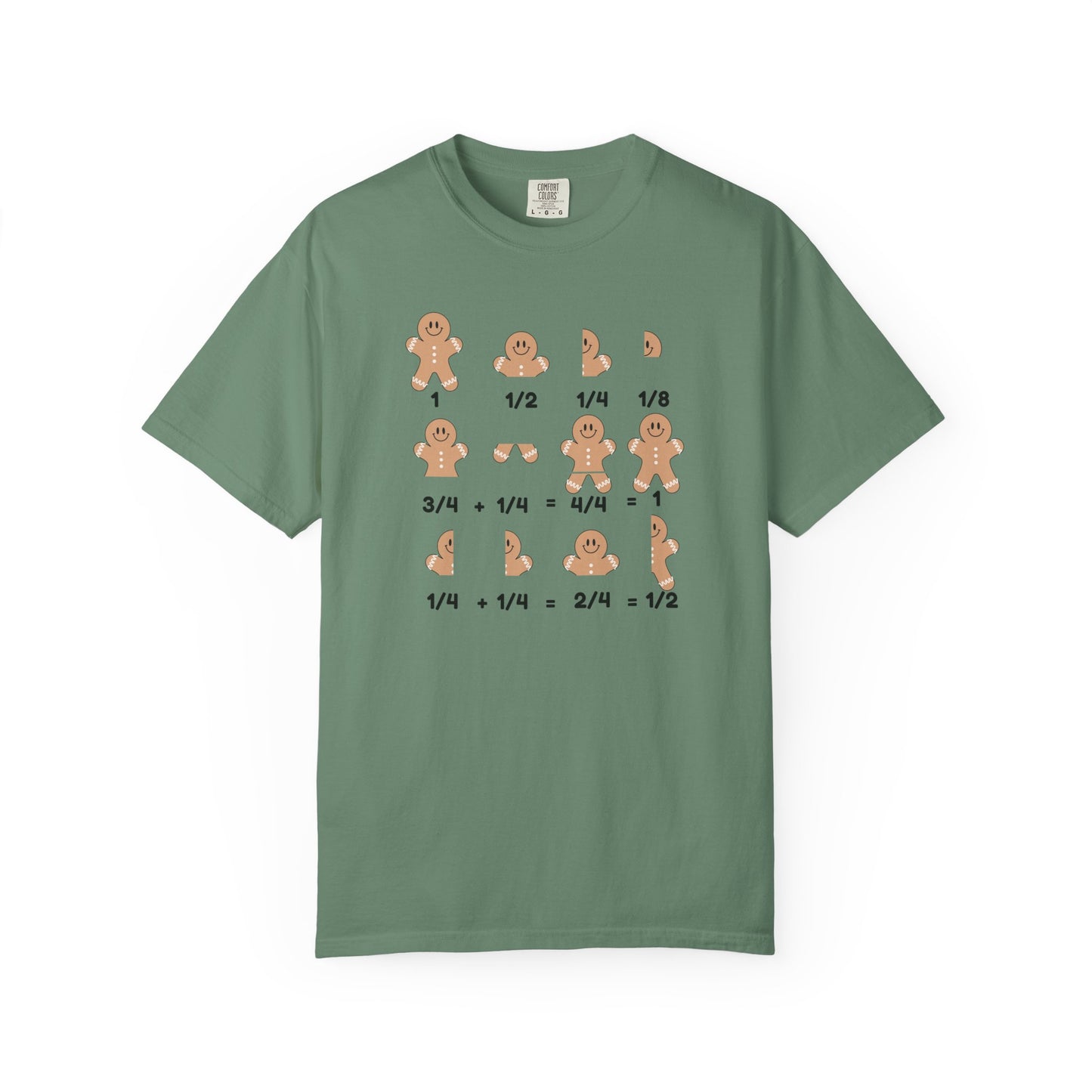 gingerbread math fraction shirt in green