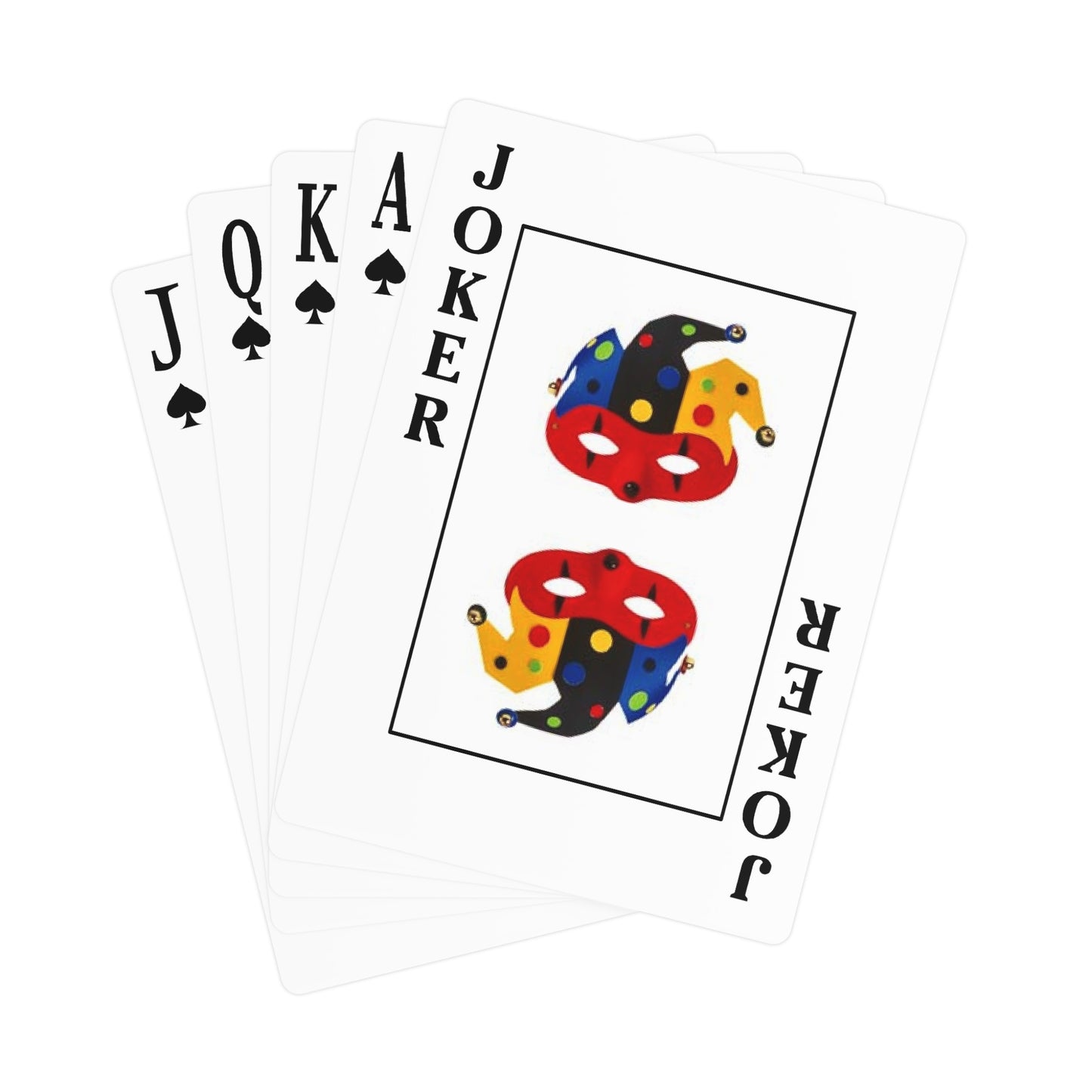joker cards with colorful designs on a white background